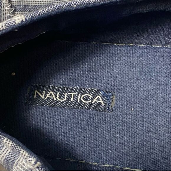 Nautica Rudder Denim Striped Slip-On Espadrille Deck Shoes Women's Size 10 - Picture 8 of 14